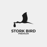 cicogna uccello logo design vettore concetto illustrazione idea