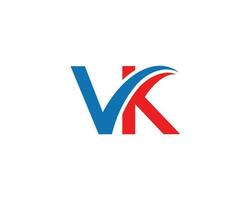 alfabeto lettera vk creativo logo icona design concetto vettore modello.
