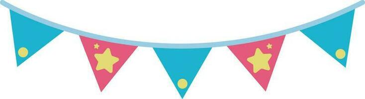 triangolo colorato carino festa bandiere illustrazione speciale stile vettore