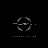 mx iniziale lettera grafia logo mano disegnato modello vettore arte, logo per bellezza, cosmetici, nozze, moda e attività commerciale