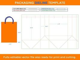 shopping Borsa 13x6x16 pollice Dieline modello vettore