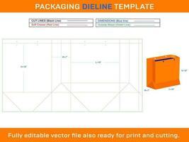 shopping Borsa 18x7x18 pollice Dieline modello vettore