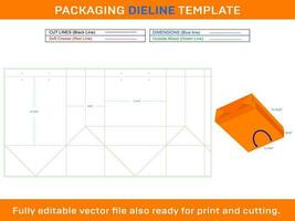 shopping Borsa 14,5x9x16,25 pollice Dieline modello vettore