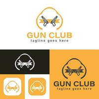semplice pistola club logo. vettore illustrazione.minimo icona stile. nero e bianca colore.unico, elegante, moderno.
