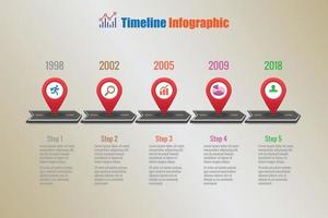 icone di infografica timeline di business roadmap vettore