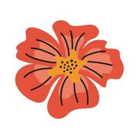 icona decorativa del bellissimo giardino fiorito rosso vettore