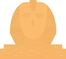 arancia sfinge Egitto statua icona nel piatto stile. vettore