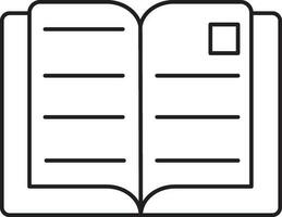 illustrazione di Aperto libro icona nel nero schema stile. vettore