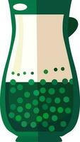 Isoalted verde boba bevanda brocca piatto icona. vettore