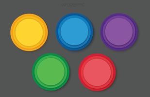 modello di vettore infografica cerchio colorato con 5 opzioni