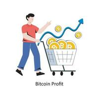 bitcoin profitto piatto stile design vettore illustrazione. azione illustrazione