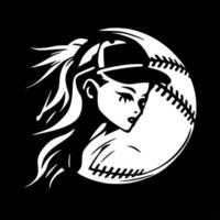 softball - minimalista e piatto logo - vettore illustrazione