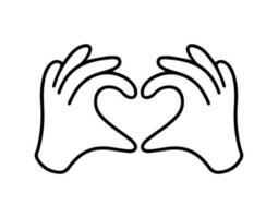mani fabbricazione o formattazione un' cuore simbolo icona. io amore voi cuore cartello. vettore