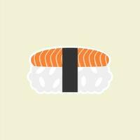 salmone Sushi piatto design vettore illustrazione. modello per giapponese cibo bar, giapponese ristorante vettore comico stile.