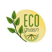 icona di stile piatto lettering natura verde organico vettore