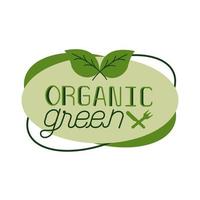 icona di stile piatto lettering natura verde organico vettore