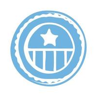 bandiera degli Stati Uniti blocco cornice circolare icona di stile vettore