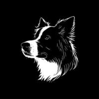 confine collie, nero e bianca vettore illustrazione