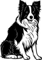 confine collie - minimalista e piatto logo - vettore illustrazione