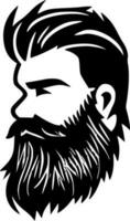barba - nero e bianca isolato icona - vettore illustrazione