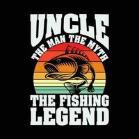 zio il uomo il mito il pesca leggenda padri giorno vettore