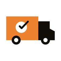 icona di stile di sagoma del servizio di consegna del camion vettore