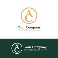 iniziale lettera AC logo grafico design vettore con d'oro crema colore dentro cerchio. monogramma logo. adatto per vestiario, bellezza, terme, cura della pelle, salone imprese.