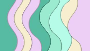 sfondo papercut in stile ondulato con colori pastello vettore
