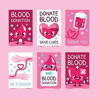 carte di solidarietà per la donazione del sangue vettore