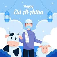 felice eid al adha celebrazione concetto vettore