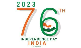 76 anno contento indipendenza giorno India. sfondo, striscione, carta, manifesto, modello. vettore illustrazione.