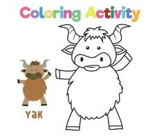 colorazione animale foglio di lavoro pagina. divertimento attività per bambini. educativo stampabile colorazione foglio di lavoro. colorazione attività per bambini. vettore illustrazione.