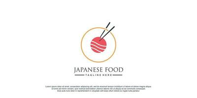 Giappone cibo logo con creativo stile design idea concetto per attività commerciale vettore
