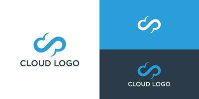 nube logo design tecnologia icona logotipo vettore