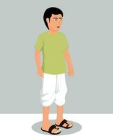 indiano villaggio uomo cartone animato carattere. morale storie per il migliore cartone animato personaggio vettore