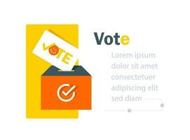 voto sfondo - vettore sfondo di elettore scrutinio andando in un' scrutinio scatola. il scrutinio ha il Messaggio il tuo votazione questioni