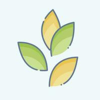 icona tè foglie. relazionato per tè simbolo. scarabocchio stile. semplice design modificabile. semplice illustrazione. verde tè vettore