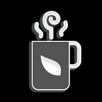 icona caldo tè. relazionato per tè simbolo. lucido stile. semplice design modificabile. semplice illustrazione. verde tè vettore