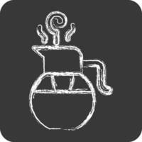 icona bicchiere teaport. relazionato per tè simbolo. gesso stile. semplice design modificabile. semplice illustrazione. verde tè vettore