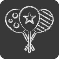 icona pallone. relazionato per divertimento parco simbolo. gesso stile. semplice design modificabile. semplice illustrazione vettore