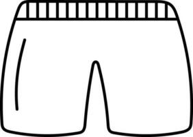 piatto Linea artistica illustrazione di gli sport corti. vettore