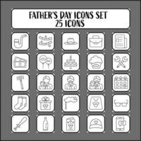 illustrazione di padri giorno 25 icona impostato nel magro linea arte. vettore