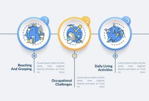 modello infografico di vettore di attività di protesi del braccio