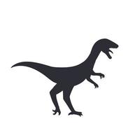 velociraptor dinosauro silhouette isolato su bianco vettore