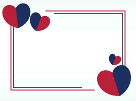 americano nazionale vacanza sfondo nel blu, bianca, rosso colori con cuore icona. design per striscione, saluto carta, invito, sociale media, ragnatela. vettore