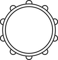 illustrazione di tamburello icona nel nero e bianca vettore