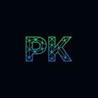 astratto lettera pk logo design con linea punto connessione per tecnologia e digitale attività commerciale azienda. vettore