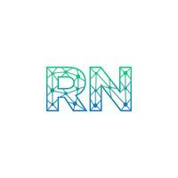 astratto lettera rn logo design con linea punto connessione per tecnologia e digitale attività commerciale azienda. vettore