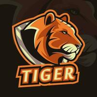 logo della mascotte della tigre vettore