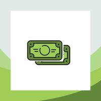 icona di Due verde banconote vettore